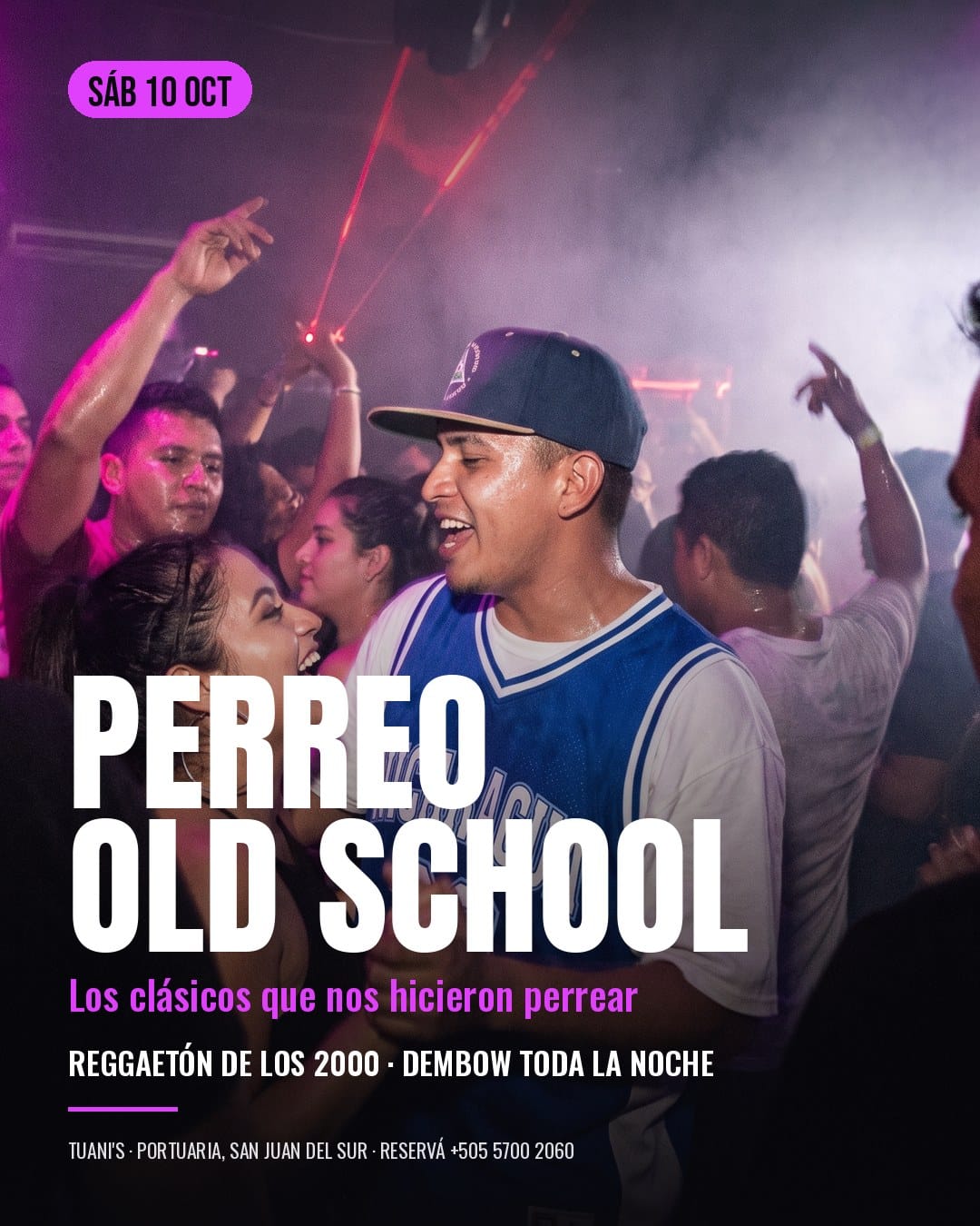 Póster de Perreo Old School en Tuani's: sábado 10 de octubre. Los clásicos que nos hicieron perrear: reggaetón de los 2000 y dembow toda la noche